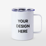 12oz white stainless steel blank tumbler with handle - your design here