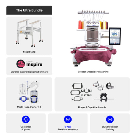 Creator 10 Needle Embroidery Machine for Crafters with 10.1" Touchscreen Panel