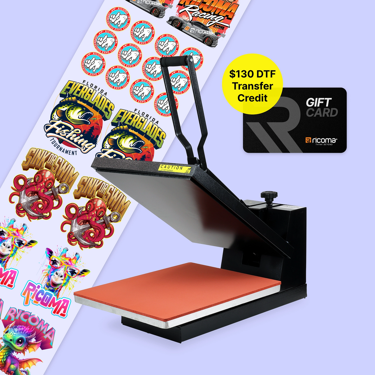 DTF Transfer Starter Pack with the iKonix 16" x 20" Flat Heat Press