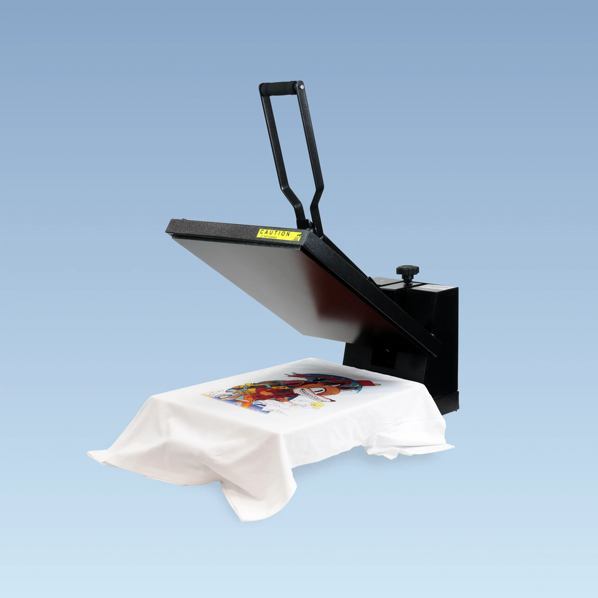 iKonix Flat Heat Press - open with tshirt 