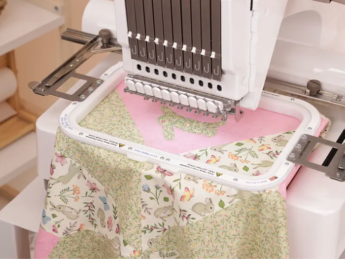 quilt embroidery on the multi needle machine