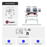 Marquee Two-Head 20-Needle Commercial Embroidery Machine with 10.1" Touchscreen Panel