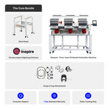 Marquee Three-Head 20-Needle Commercial Embroidery Machine with 10.1" Touchscreen Panel