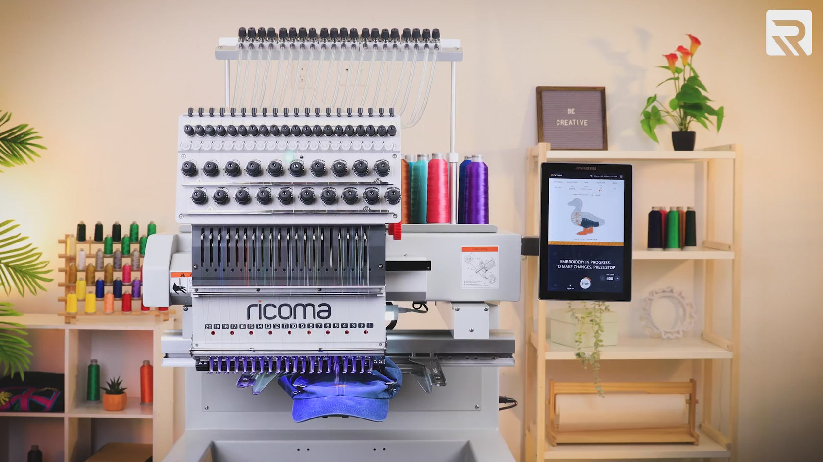 See the hoopless frames in action on ricoma's embroidery machines