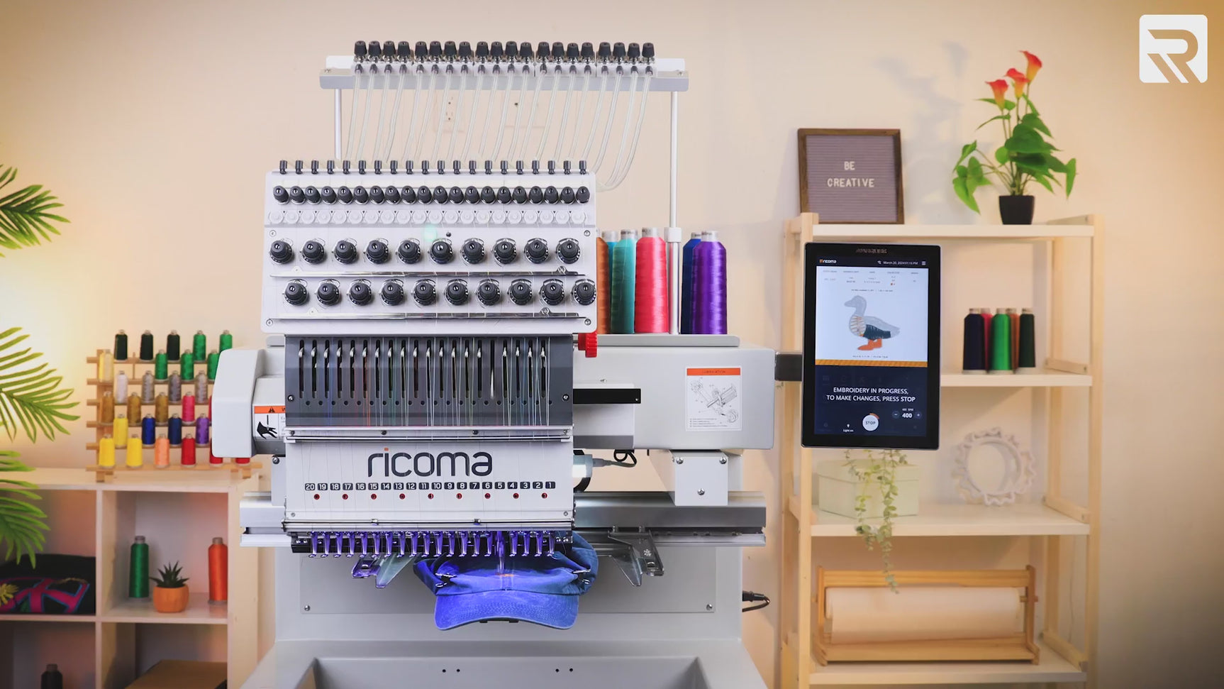 See the hoopless frames in action on ricoma's embroidery machines