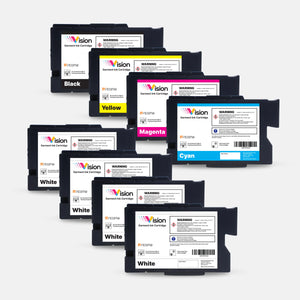 Vision DTG/DTF Ink Refill Kit – CMYK + Extra White Ink
