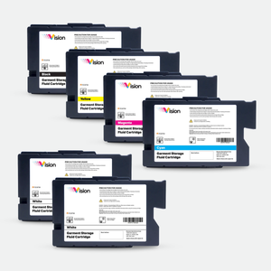Vision DTG/DTF Storage Cartridge Bundle – CMYK + 2 White Cartridges